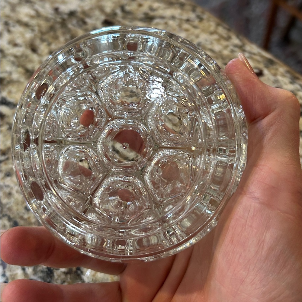 Vintage Reims VMC France clear glass flower frog designed for floral arrangement - Picture 4 of 10
